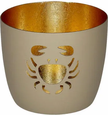 Immagine prodotto di Gift Company Windlicht Madras M, Krabbe, Teelichthalter, Kerzenhalter, Eisen, Sandstone / Gold, H 8.5 cm, 1211004029