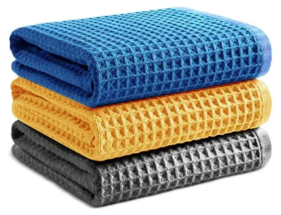 Immagine prodotto di Panni in microfibra per la pulizia, 40 x 40 cm, riutilizzabili, confezione da 3 pezzi, colore grigio/blu/arancione
