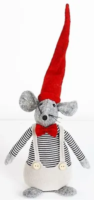 Produktbild von Lustige Maus mit Weihnachtsmütze auch zum Auf- Anhängen 31cm Speedy Mouse Gonzales Maus Kinderglücks Maus
