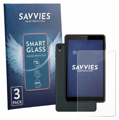 Produktbild von 3x Savvies Schutzglas Folie für Logicom Tab 80 8" (Display+Kamera) 9H Panzer Schutzfolie Glas Displayschutz klar transparent