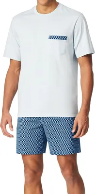 Produktbild von Schiesser Herren Schlafanzug kurz Gr. 54 hellblau