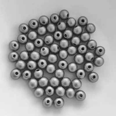 Produktbild von Holzperlen rund, 60 Stück, 10 mm, Silber