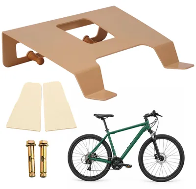 Imagen del producto de Soporte de pared para bicicleta Relaxdays, con estante y ganchos, soporte para bicicleta 3 en 1, capacidad de hasta 30 kg, dimensiones: 9,5 x 35 x 30,5 cm, acero y madera, color blanco, Imagen generada por IA