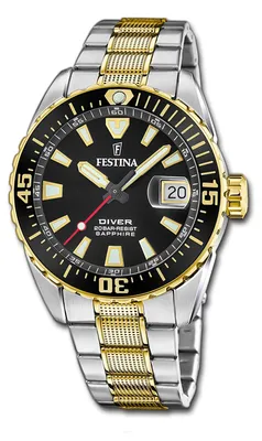Image de Montre Festina pour homme, collection The Originals, bracelet en acier inoxydable, couleur argent et or, modèle D3UF20706/3