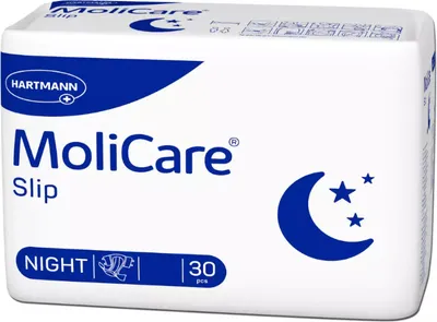 Produktbild von MoliCare® Slip Night - Windeln für Erwachsene bei mittlerer bis schwerer Harn- und Stuhlinkontinenz in der Nacht, zuverlässig, komfortabel & diskret