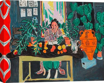 Image de Impression d'art sur toile, Henri Matisse - Intérieur avec vase étrusque - 100x70 cm