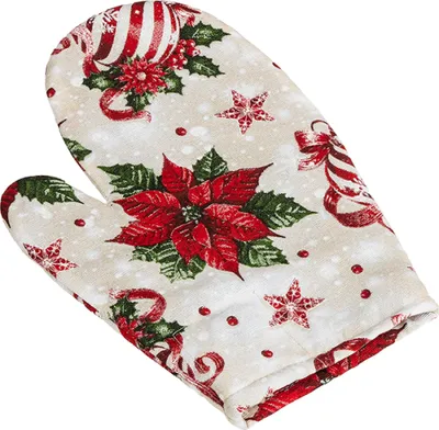 Obrázek produktu pro Kuchyňská chňapka vánoční - 28x18 cm - Červená,Zelená