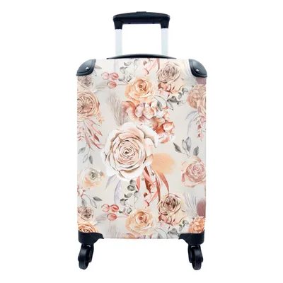 Produktbild von MuchoWow® Koffer Handgepäck Trolley Rollkoffer Kleine Reisekoffer mit 4 Rollen - Rosen - Blumen - Muster - Cabin Size < 55x40x23 cm & 55x40x20 cm - Fotokoffer - Kabinenkoffer - Boardgepäck - Reise-Box - Reisekoffer - Reisegepäck - Koffer mit Bild - Trolley für Kinder