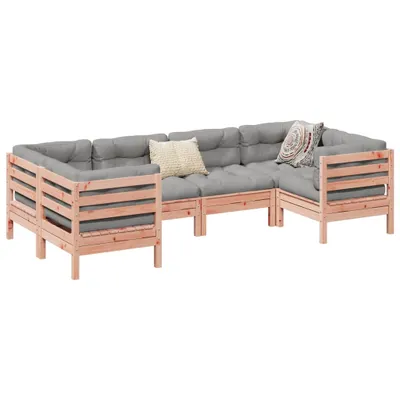 Produktbild von The Living Store 6-tlg. Garten-Sofagarnitur mit Kissen Massivholz Douglasie