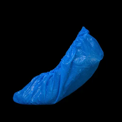 Produktbild von PE Einmal Überziehschuhe, 15 x 42 cm, blau, Polyethylen, Med-Comfort, Inhalt:100 Stück