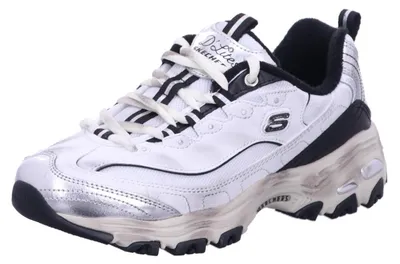 Produktbild von Skechers D'Lites Biggest Fan Fashion Sneaker für Damen, Weiß, Schwarz, Silber, 3