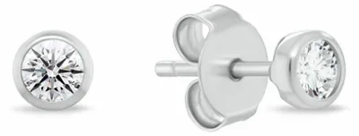 Obrázek produktu pro Stříbrné náušnice s kubickým zirkonem, model EA1232W, průměr: 0,8 cm