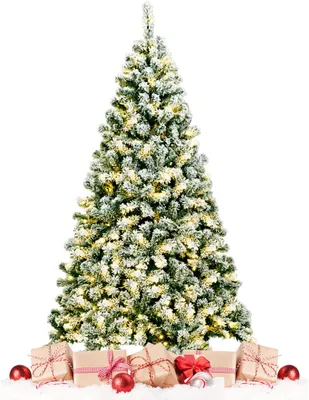 Produktbild von GOPLUS 182cm Beleuchtet Weihnachtsbaum, künstlicher Christbaum mit 250 LED-Lichtern warmweiß, 928 Zweigen und Metallrahmen