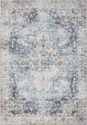 Zdjęcie produktu dla benuta prany vintage dywan George Niebieski 140x200 cm dywan do salonu sypialni miękki orientalny prostokątny