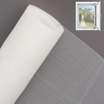 Produktbild von Fliegengitter Katzensicher Fiberglas Netz 250x120cm Weiß Insektenschutz Meterware