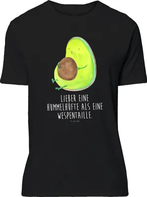 Produktbild von Mr. & Mrs. Panda Größe S T-Shirt Avocado Pfeifen - Schwarz - Geschenk, Shirt, Abnehmen, Diät, mit Spruch, oberteil, Schwanger, Tshirt