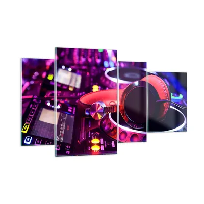 Produktbild von Bilder auf glas - DJ Disco Nachtclub Audio - 120x70cm - Glasbilder - Wandbilder - Kunstdruck - zum Aufhängen bereit - Wanddekoration aus Glas - Glas Bilder - Wandbild auf Glas - GDL120x70-2404