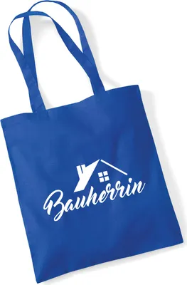 Produktbild von Huuraa Jutebeutel Bauherrin 10 Liter Bright Royal Baumwolle Tasche Geschenkidee