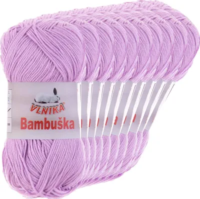Produktbild von 10 x 50g Häkelgarn Bambuska Sommergarn Strickgarn Baumwolle Viskose uni, Farbwahl