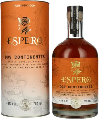 Image de Ron Espero Dos Continentes Premium Caribbean Spirit 40% Vol. 0,7l en boîte cadeau