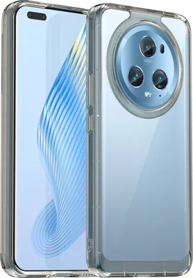 Produktbild von Schutzhülle für Honor Magic5 Pro Klar Rückseite Stoßfeste TPU Silikon Bumper Hülle Grau