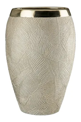 Image de Gilde Vase, "Cascade", Keramik, champagnerfarben, VE 1, L. 11 cm, B. 23 cm, H. 35 cm 34338 4063387343388