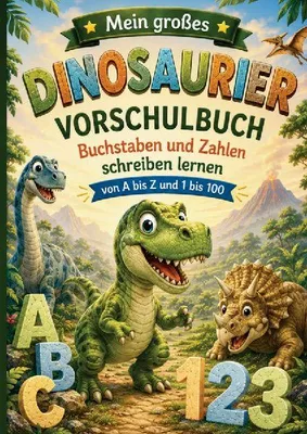 Produktbild von Mein großes Dinosaurier Vorschulbuch - Buchstaben und Zahlen schreiben lernen