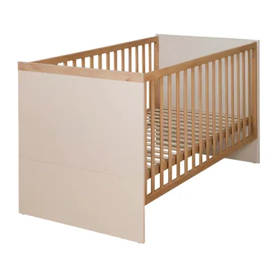 Produktbild von roba Mitwachsendes Gitterbett Jil 70x140 cm - Höhenverstellbar & umbaubar zum Juniorbett - 3 Schlupfsprossen - Cashmere / Chestnut