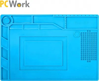 Produktbild von PCWork Lötmatte, Silikon Reparaturmatte, 390x270mm, magnetische Felder, hitzebeständig 450°C