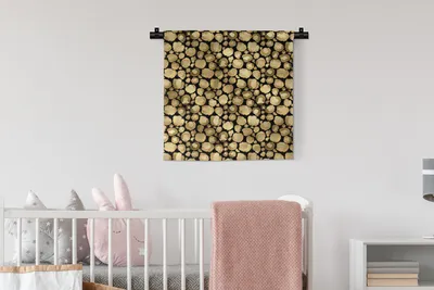 Produktbild von MuchoWow® Wandteppich Wandbehang Muster - Pantherdruck - Gold 60x60 cm Tapisserie Dekoration Wandtuch - Dekorationen - Wand Decke