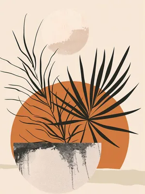 Produktbild von Plakat 30x40cm Palmen Sonnenuntergang