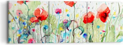 Produktbild von Bild auf Leinwand - Leinwandbild - Blumen Wiese Blatt Natur - 90x30cm - Wand Bild - Wanddeko - Leinwanddruck - Bilder - Kunstdruck - Wanddekoration - Leinwand bilder - Wandkunst - CA90x30-3076