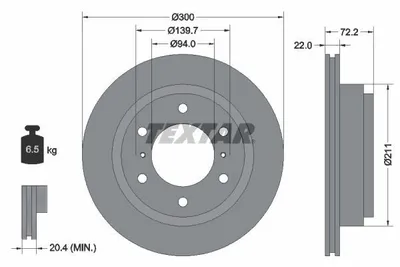 Produktbild von TEXTAR Bremsscheibe Artikel: 92135103