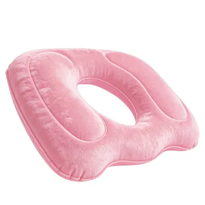 Produktbild von Aufblasbares orthopädisches Sitzkissen (45×39 cm, rosa) – Hämorrhoiden-Sitzring aus Memory Foam für Bürostuhl und Rollstuhl, komfortabel bei langem Sitzen
