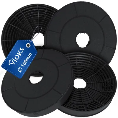 Produktbild von Aktivkohlefilter 4x passend wie Amica 1160826 Kohlefilter 160mmØ für Dunstabzugshaube
