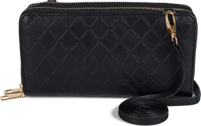 Produktbild von styleBREAKER Damen 2 in 1 Mini Bag Umhängetasche mit Rauten Prägung, Geldbörse, Handytasche, Schultertasche 02012379