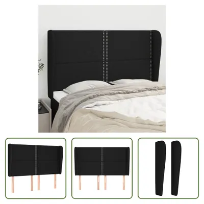 Produktbild von The Living Store Kopfteil mit Ohren Schwarz 147x23x118/128 cm Stoff