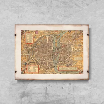 Produktbild von Poster - Canvas - Leinwand - 59,4 cm x 42 cm - Karte von Paris