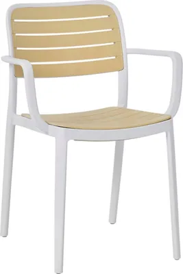 Produktbild von Kondela Stapelstuhl Kardos Typ 2 - weiß / beige
