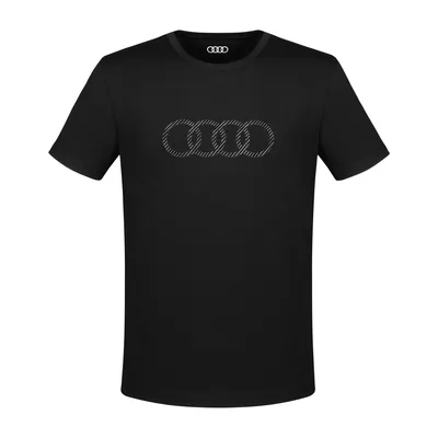 Produktbild von Original Audi T-Shirt Ringe, Herren, schwarz, Gr. XL, Herrenshirt, Herren T-Shirt, Shirt, T-Shirt