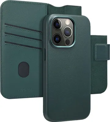 Produktbild von Accezz 2-in-1 Klapphülle aus Leder mit MagSafe iPhone 14 Pro - Cedar Green