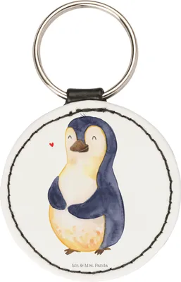 Produktbild von Mr. & Mrs. Panda Schlüsselanhänger Pinguin Diät - Weiß - Geschenk, Taschenanhänger, motiv, Pinguine, mini, Abnehmen, Motivation, Anhänger, schlüssel