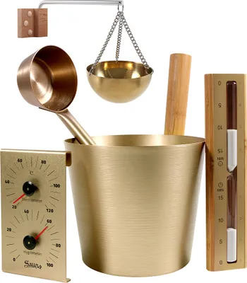 Produktbild von HOME DELUXE Saunazubehör THERA - Gold I Hochwertiges Zubehör für Sauna & Wellness