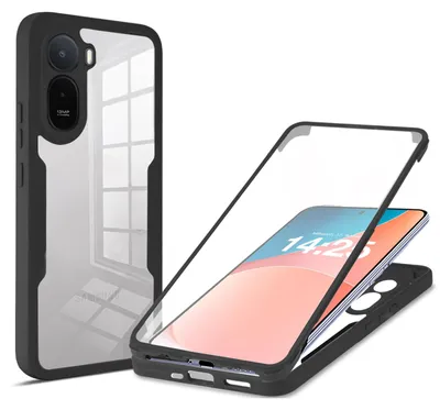 Produktbild von 360 Grad Rundum Schutz Handyhülle für Xiaomi Redmi A7 Pro Full Cover Vollschutz Case Farbe: Schwarz