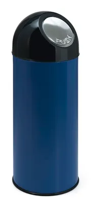 Produktbild von V-Part - Abfallbehälter mit Druckdeckel 55 Liter - Steel Plastic  - Blau, Schwarz