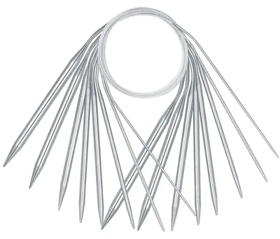 Productafbeelding van Set van 8 breinaalden van roestvrij staal, 40 cm lang, met een diameter van 2-10 mm, geschikt voor het breien van sokken, mutsen en sjaals