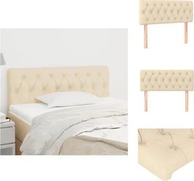 Image de vidaXL Tête de lit Crème 90x7x78/88 cm Tissu - Tête & Pieds de lit