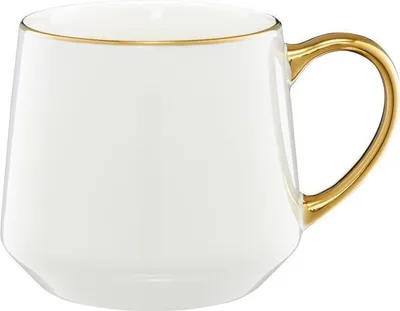 Zdjęcie produktu dla Royal Ambition Porcelanowy kubek z złotym uchwytem, biały, 460 ml