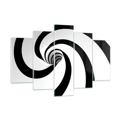 Produktbild von Bilder auf glas - Spirale Streifen Komposition - 150x100cm - Glasbilder - Wandbilder - Kunstdruck - zum Aufhängen bereit - Wanddekoration aus Glas - Glas Bilder - Wandbild auf Glas - GEA150x100-2649