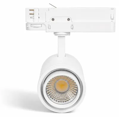 Produktbild von 3-Phasenstromschiene LED-Strahler 20W Fasano Cilindro Bisel Dimmbar Weiss 3200K Warmweiß